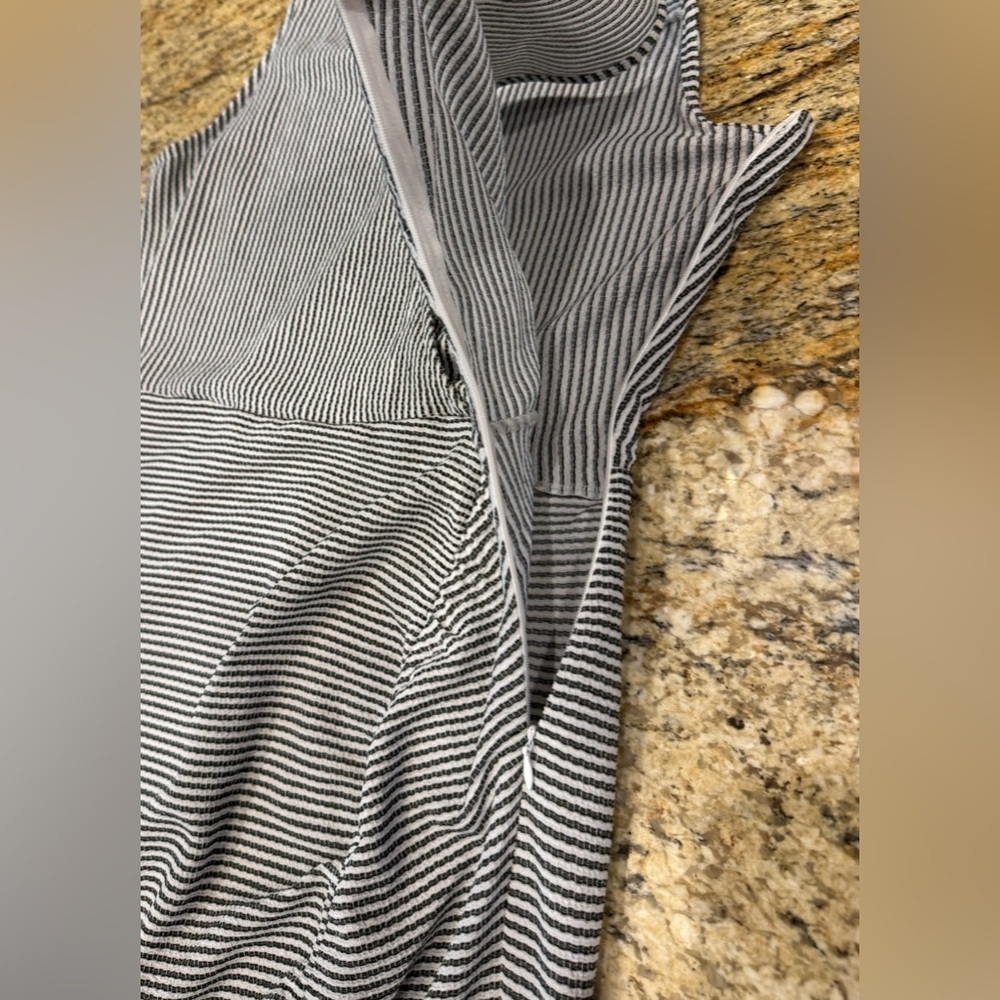 Just Fab Striped Ruched Shirt Dress Sleeveless Black White Size XL - Picture 7 of 11